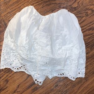 Flow white crop top with zipper